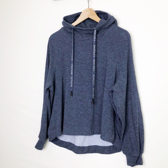 Badgley Mischka Blue drawstring, hooded sweatshirt - Picture 8 of 9